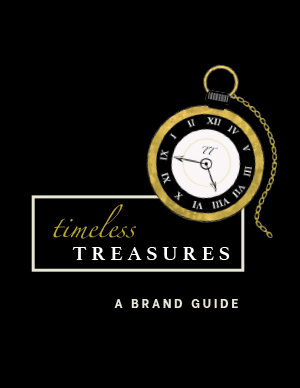 Timeless Treasures front page cover brand guide title